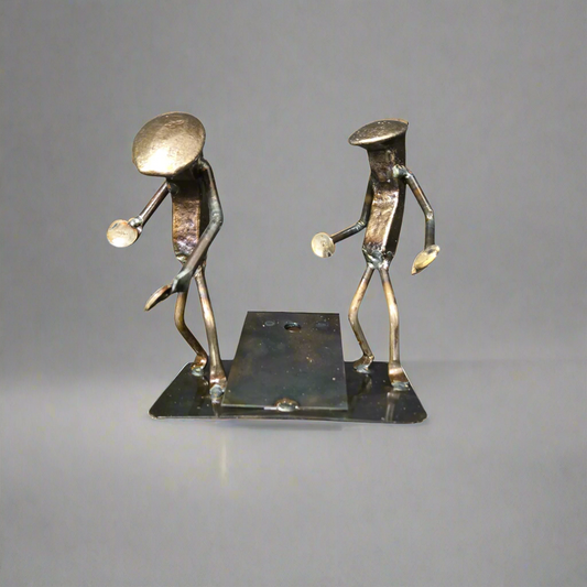 Cornhole Railroad Spike Sculpture