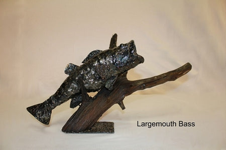 Large Mouth Bass Metal Sculpture