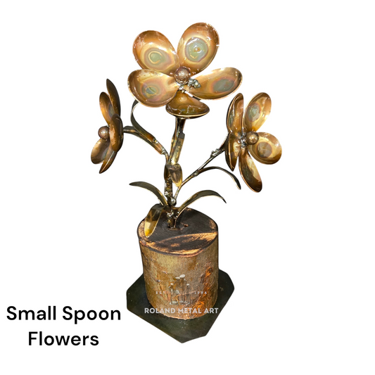 Small Spoon Flowers: approximately 10 to 12 inches tall.