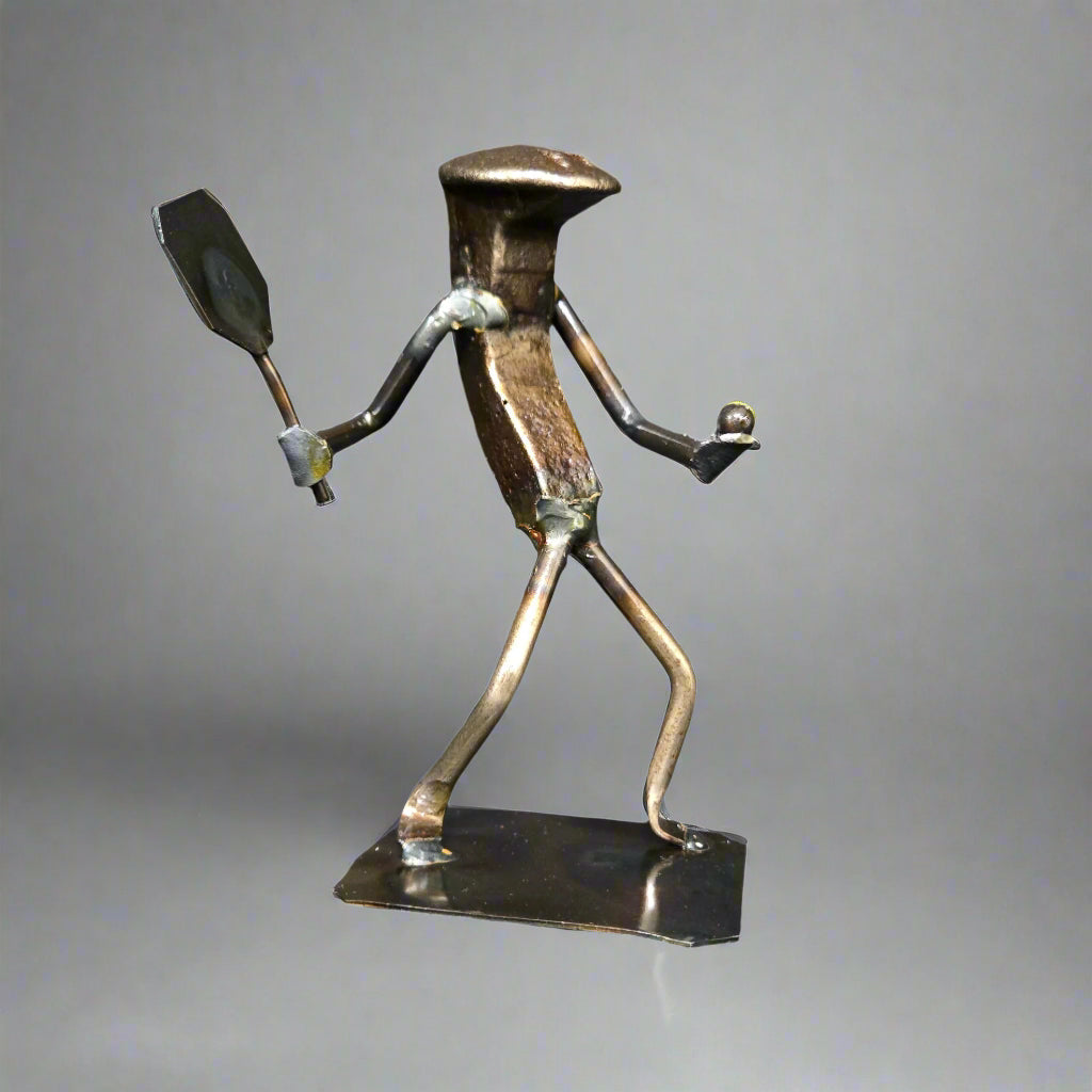 PICKLEBALL FIGURES STAND ROUGHLY 6 INCHES HIGH.