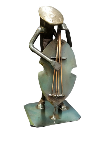 Bass Fiddle player metal spike art product photo