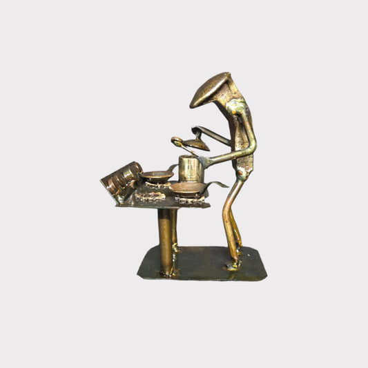 This figure is approximately 6 inches tall. It is common for cookware to vary.