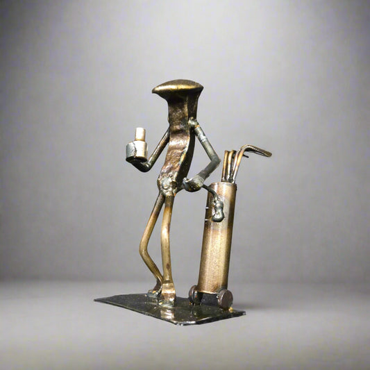 Golfer and Bag (with a drink) is roughly 6 inches tall.