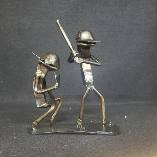 Batter - Baseball/Softball-Inspired Railroad Spike Sculpture