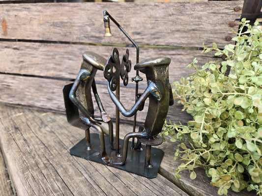 This product stands approximately 7 to 9 inches tall, depending on the overhead lamp.