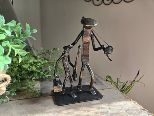 Fishing Memories - Sentimental Railroad Spike Sculpture