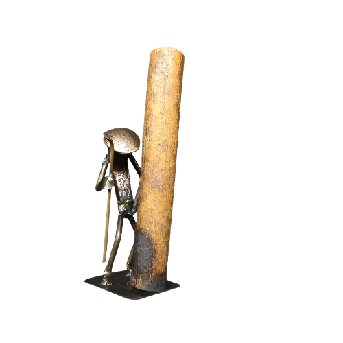 Golfer Relief - Whimsical Golf-Themed Railroad Spike Sculpture