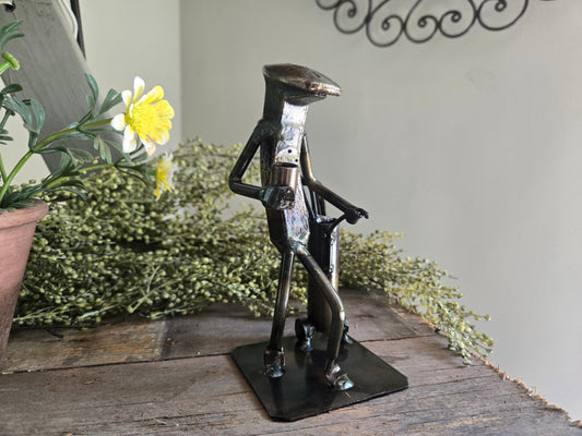 Golfer & Bag - Leisurely Sports Railroad Spike Sculpture