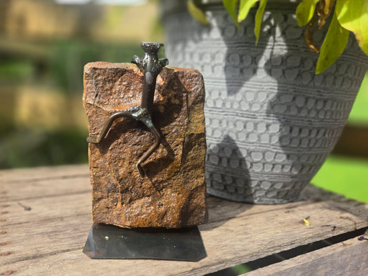 Rock Climber - Handcrafted Railroad Spike Art Sculpture