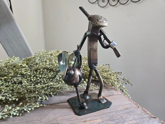 Turkey Hunter Railroad Spike Figurine