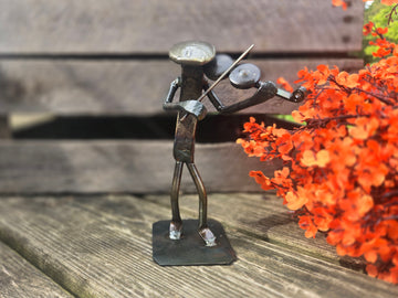 Violin Railroad Spike Figurine