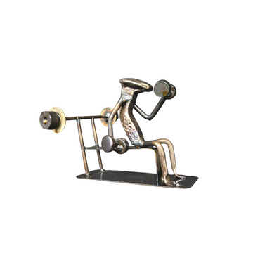 Weight Lifter Curling Railroad Spike Figurine