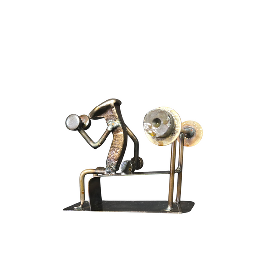 Weight Lifter Curling Railroad Spike Figurine