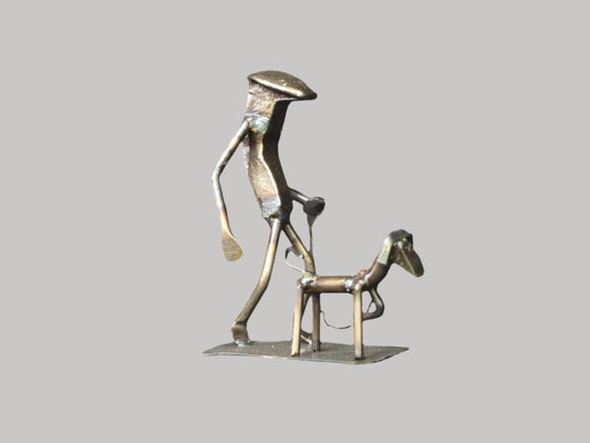 Walking the Dog Railroad Spike Figurine