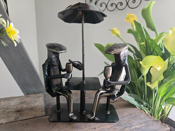 Wine Time - Railroad Spike Art Sculpture