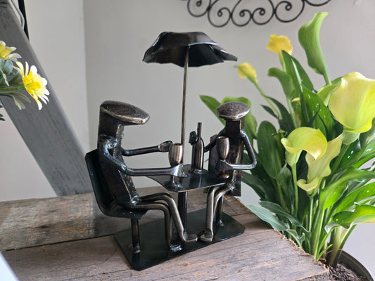 Wine Time - Railroad Spike Art Sculpture