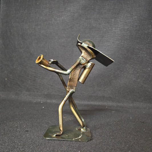 Fireman - Bravery-Themed Railroad Spike Sculpture