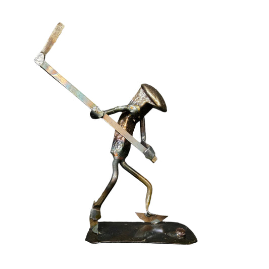 Hockey - Action-Packed Railroad Spike Sculpture