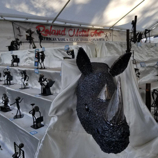 rhino wall mount large metal art sculpture
