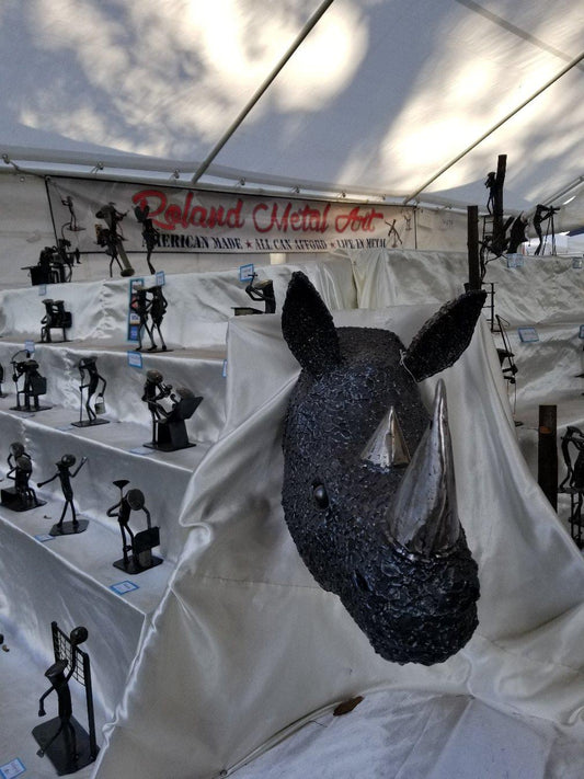 rhino wall mount large metal art sculpture