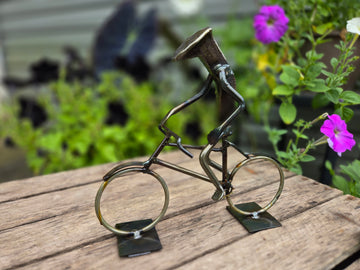 Bicycle - Dynamic Railroad Spike Sculpture