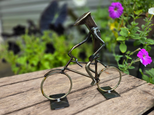 Bicycle - Dynamic Railroad Spike Sculpture