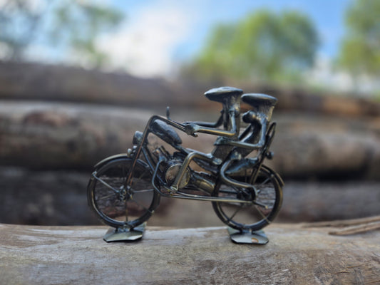 Motorcycle Railroad Spike Sculpture