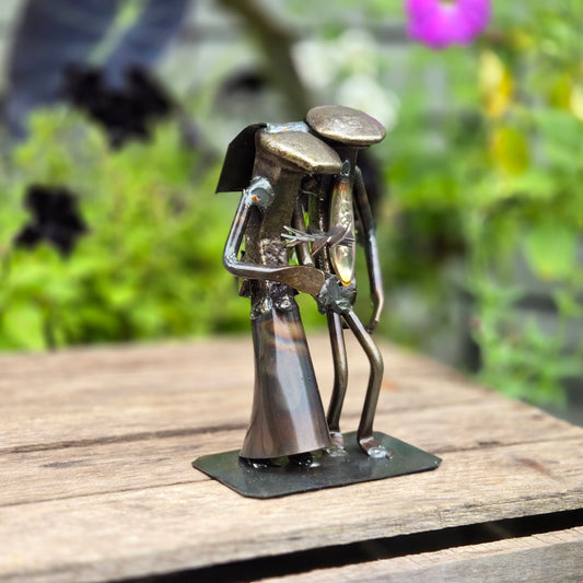 Newly Weds - Celebration-Themed Railroad Spike Sculpture